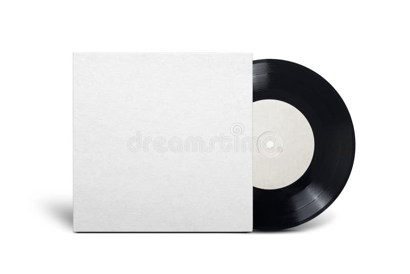 Vinyl single record op witte achtergrond