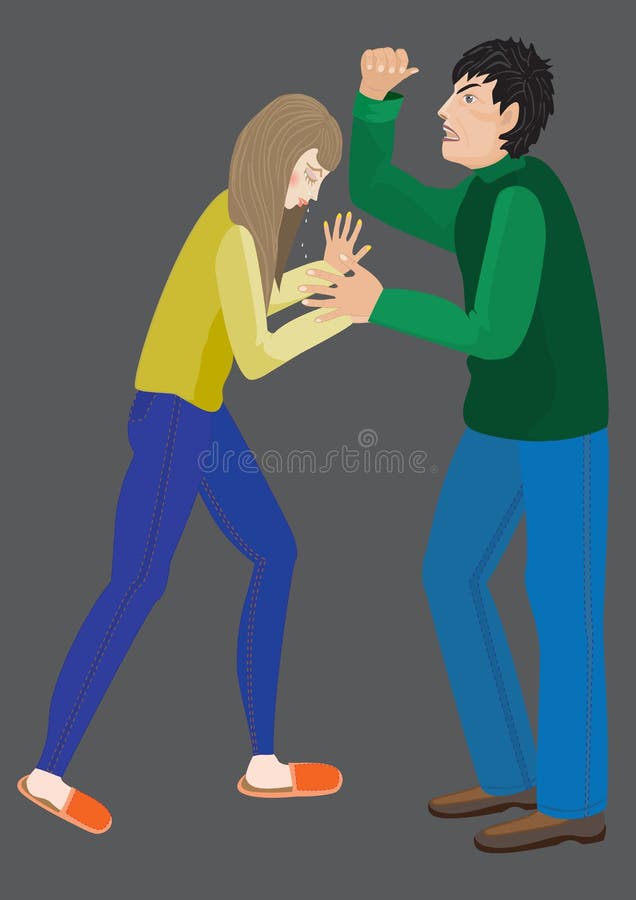 Violencia familiar, violencia en el hogar stock de ilustración Violencia familiar, violencia en el hogar stock de ilustración