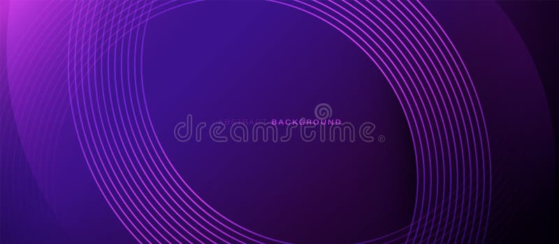 Violet abstract background with glowing circle curve geometric lines. Modern shiny purple lines pattern. Modern Landing Page royalty free illustration