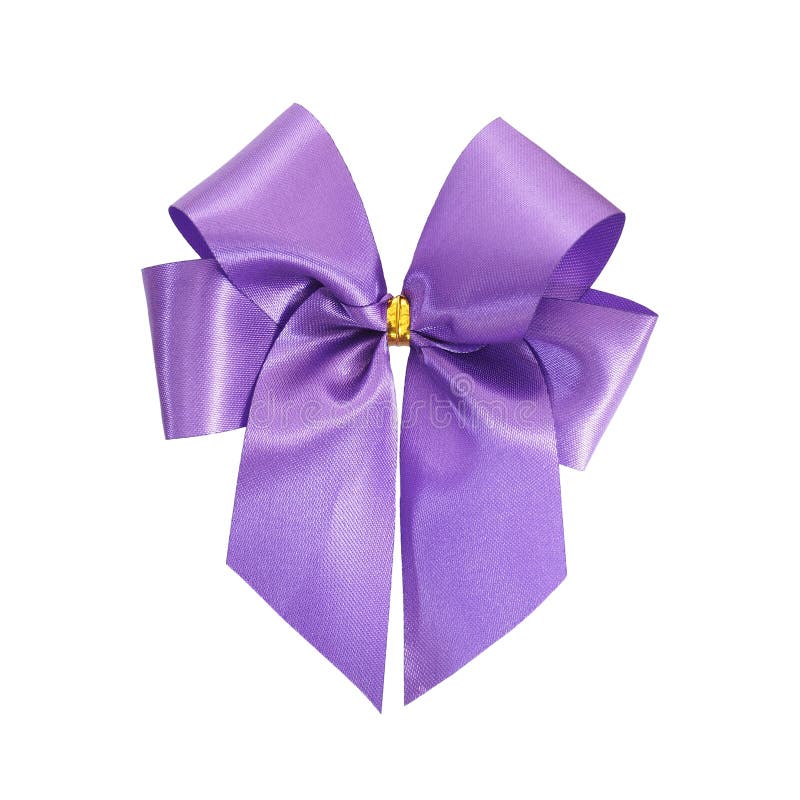 Violet Bow Ribbon Isolated on White Background Stock Image Image of