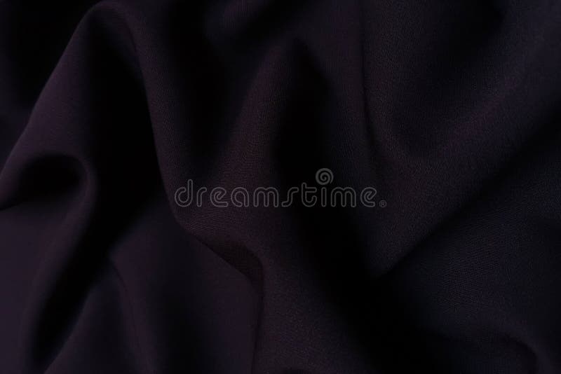 Textured Background Soft Crumpled Black Spandex Fabric, Cotton