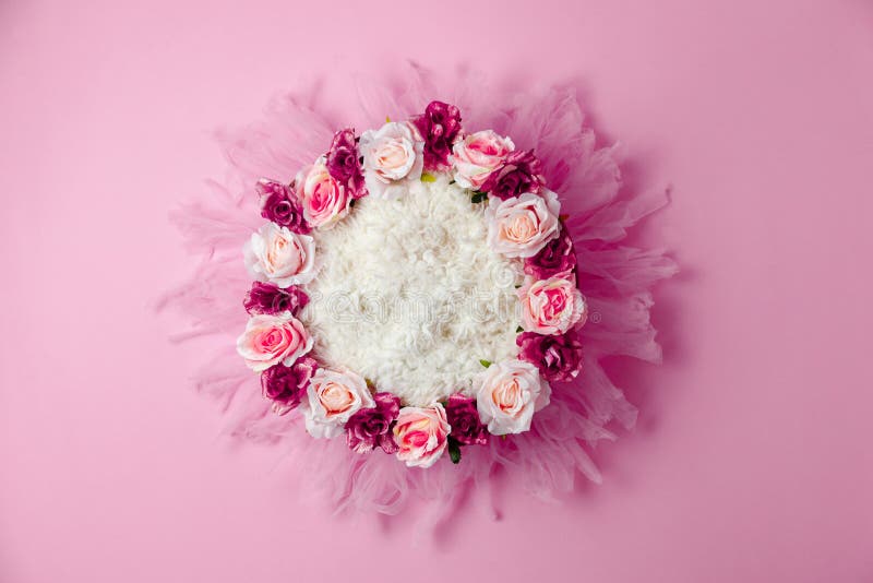 Violet Flower Nest for Newborn Photography, Digital Background. Composite  for Newborn Photoshoot Stock Image - Image of newborn, nature: 184503957