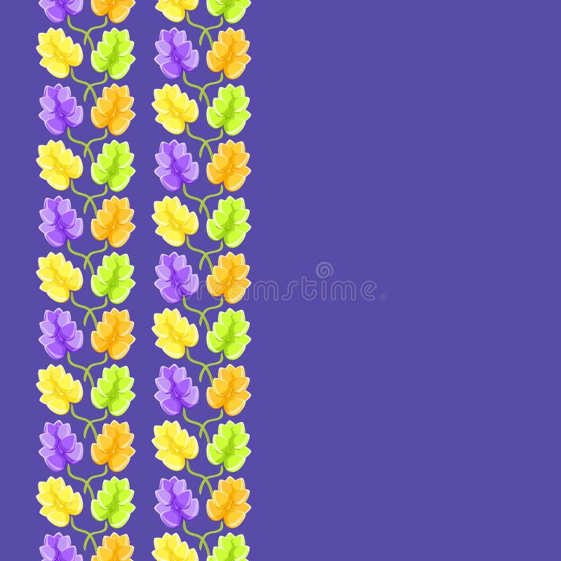 Violet Flower Seamless Pattern Stock Vector - Illustration of orange