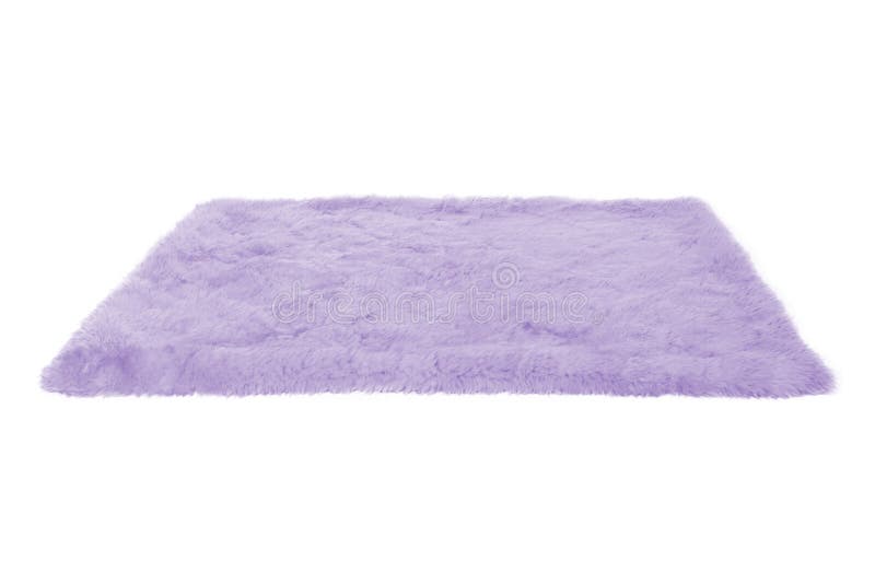 Violet furry carpet. Isolated