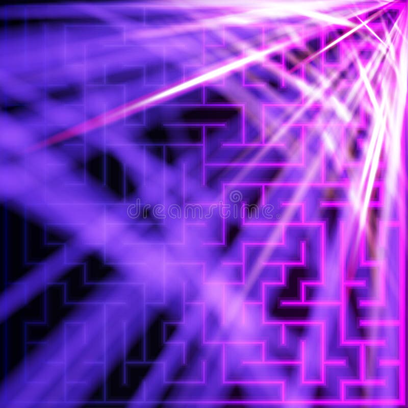 Violet labyrint met licht royalty-vrije illustratie