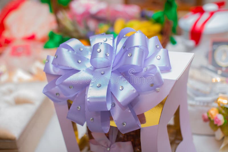 Violet Ribbon Flower for the Top of the Candy Box . Violet Ribbon