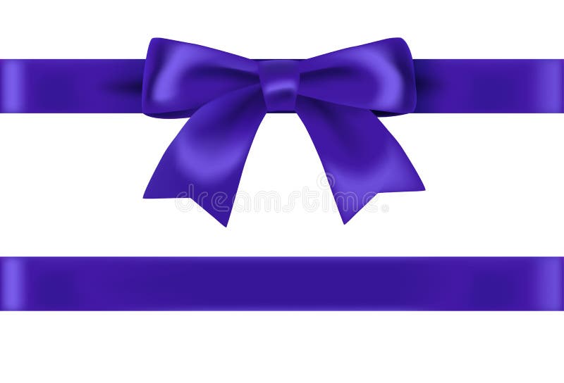 Violet Ribbons Set. Realistic Illustration Stock Vector Illustration