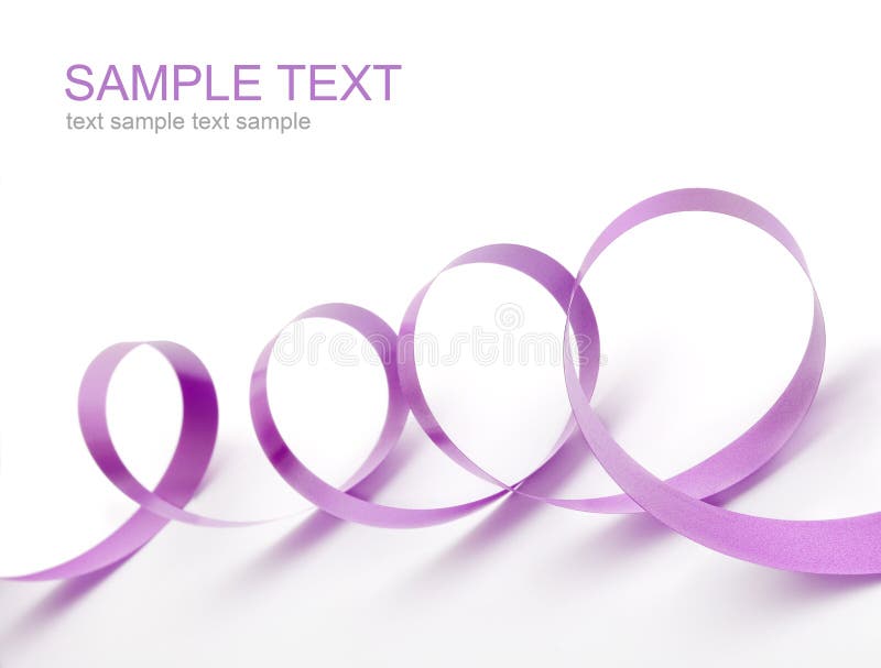 Violet satin ribbon stock photos