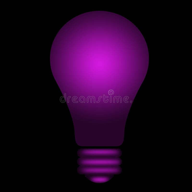 Violet shining lightbulb