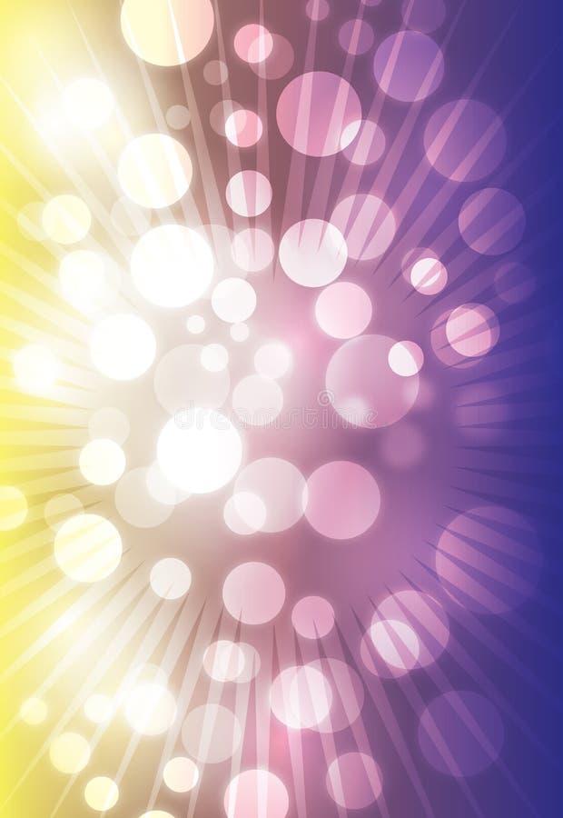 Violet and Yellow Bokeh Abstract Background Stock Illustration