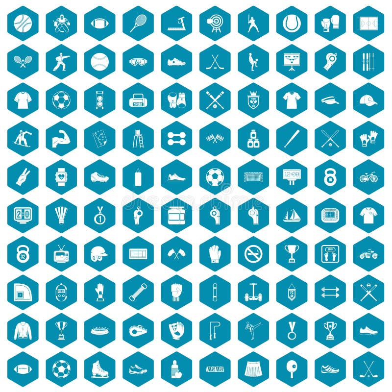 Violeta do sapphirine de 100 ícones do atleta ilustração stock