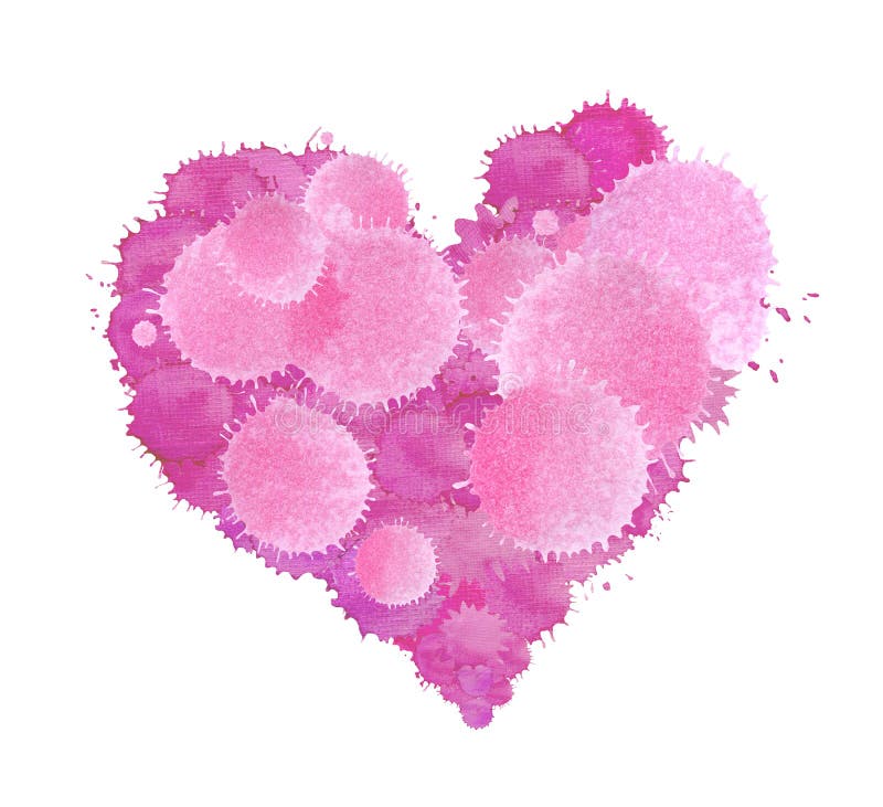 Violett purpurfärgad vattenfärghjärta royaltyfri illustrationer Violett purpurfärgad vattenfärghjärta royaltyfri illustrationer