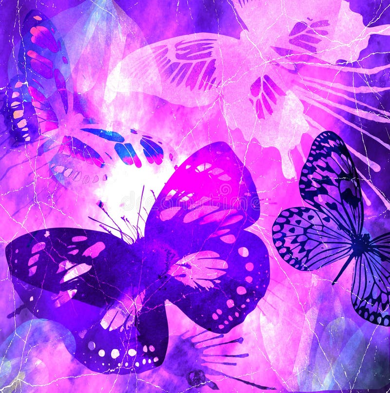 Violette Vlinder Grunge vector illustratie Violette Vlinder Grunge vector illustratie