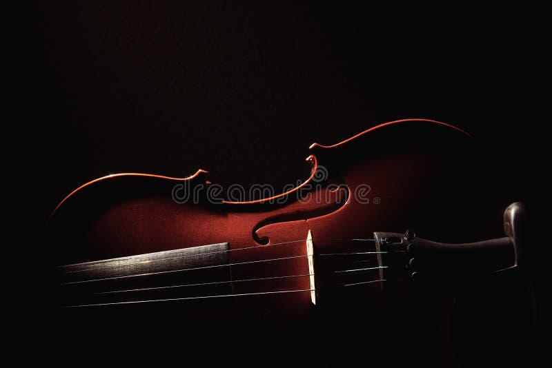 Violin on black background