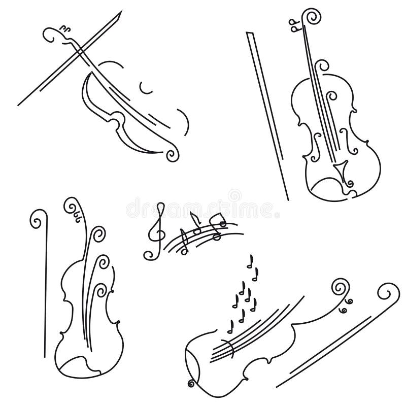 Violin. Collection for your design. royalty free illustration