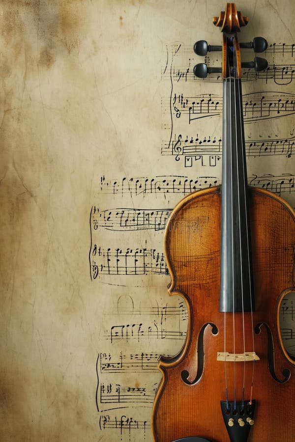Violin Concert Advertisment Background with Copy Space Stock Photo
