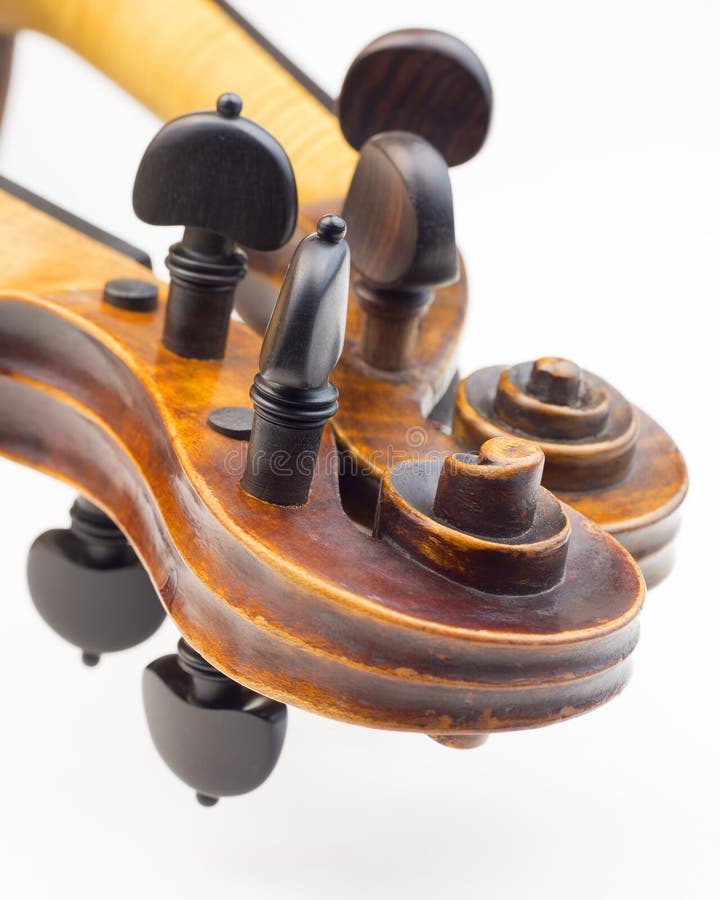 Violin peg boxes royalty free stock photos