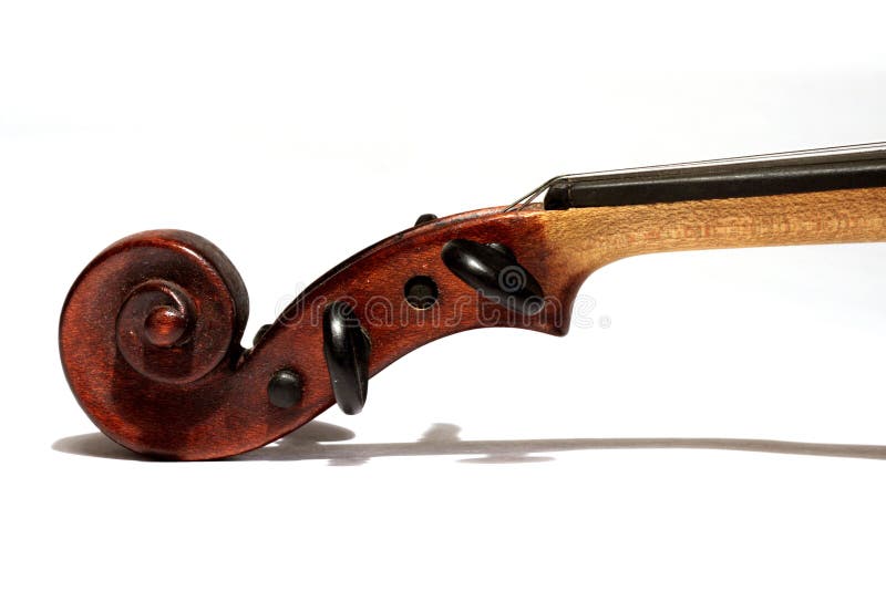 Violin scroll stock image