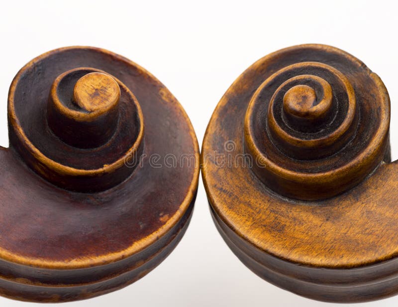 Violin scrolls stock photos
