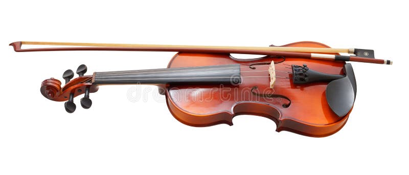 Violín de madera tradicional con el arco del francés imagenes de archivo Violín de madera tradicional con el arco del francés imagenes de archivo
