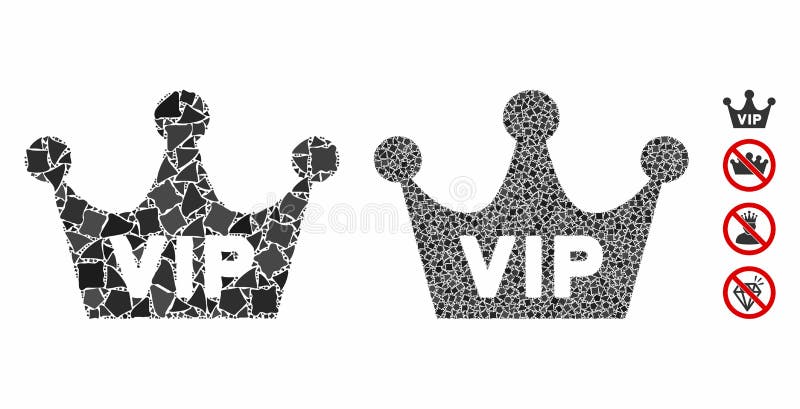 VIP crown Composition Icon of Tuberous Elements vector illustration