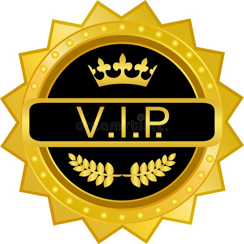 Vip club logo luxury golden badge Royalty Free Vector Image