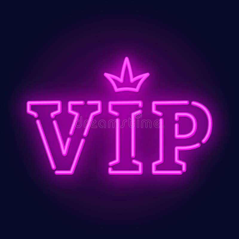 Vip neonowy znak E ilustracja wektor