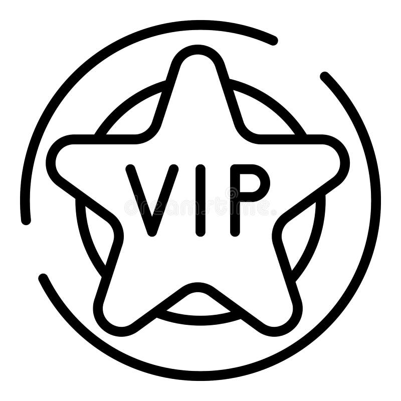 Vip Star Icon Outline Style Stock Vector Illustration Of Black Isolated