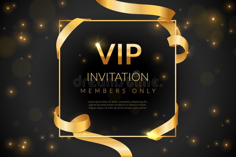 VIP. Роскошные подарочная карта, талон приглашения vip, сертификат с золота, эксклюзивные и элегантных логотипа членством в иллюстрация штока