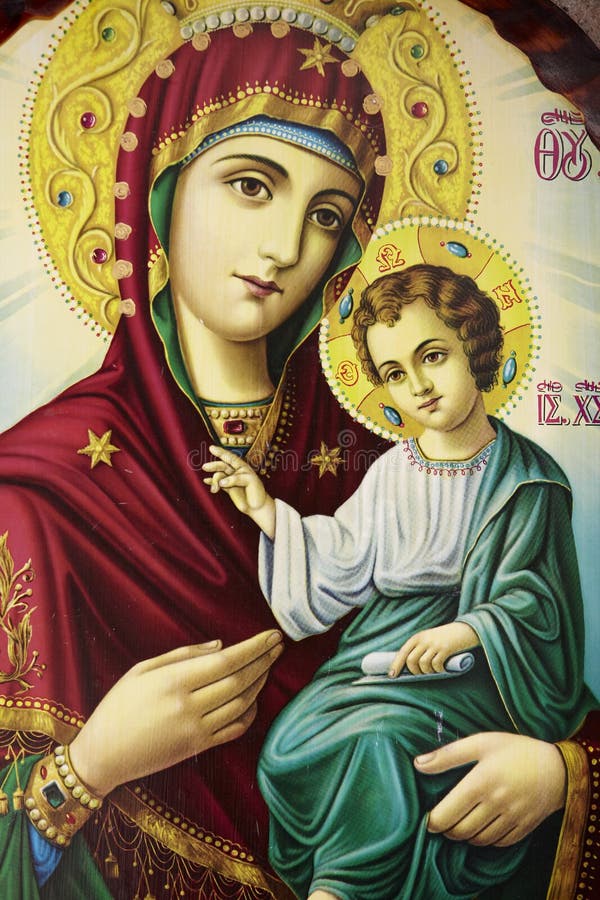 Virgen María y bebé Jesus Christ