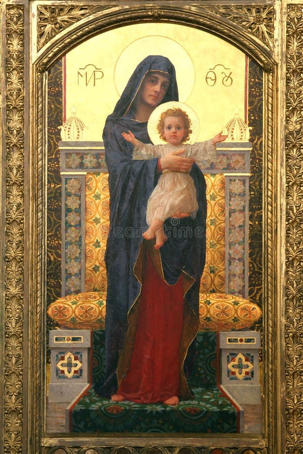 Virgin Mary with baby Jesus stock photography