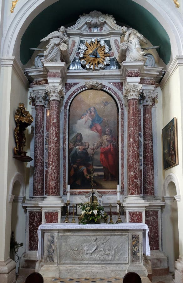 Virgin Mary with Baby Jesus and Saints, Catholic Church Saint Eustache ...