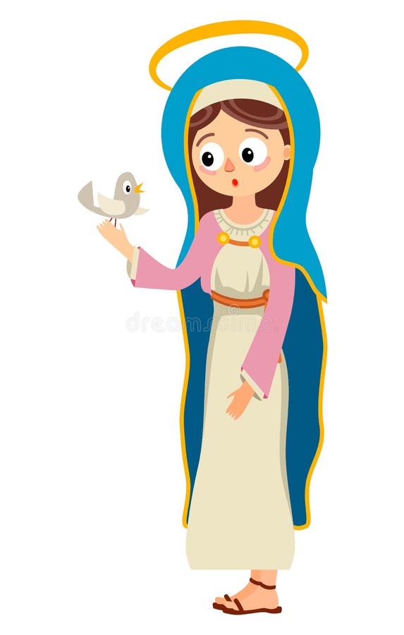 Virgin Mary. Saint Mary. the Mother of God. Stock Vector Illustration
