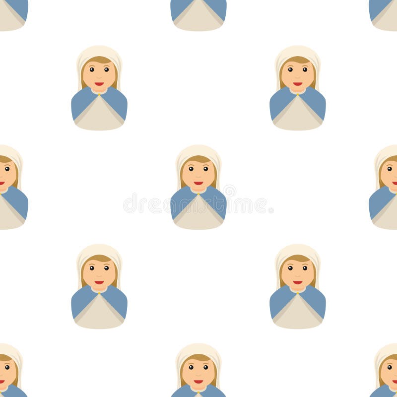 Virgin Mary Nativity Avatar Seamless Pattern ilustração do vetor Virgin Mary Nativity Avatar Seamless Pattern ilustração do vetor