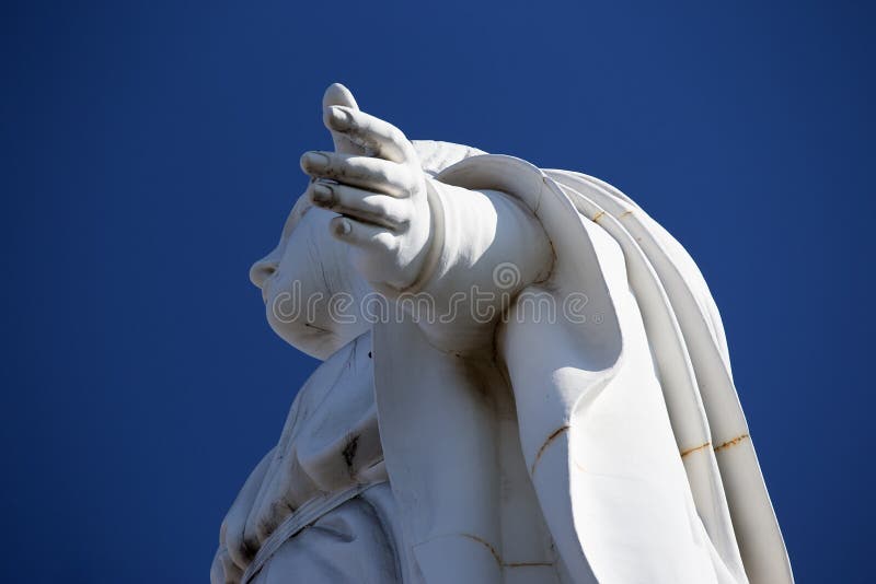 Virgin Mary Statue Bal Do De Cerro San Crista Santiago Foto De Stock Imagem De Santiago Conception