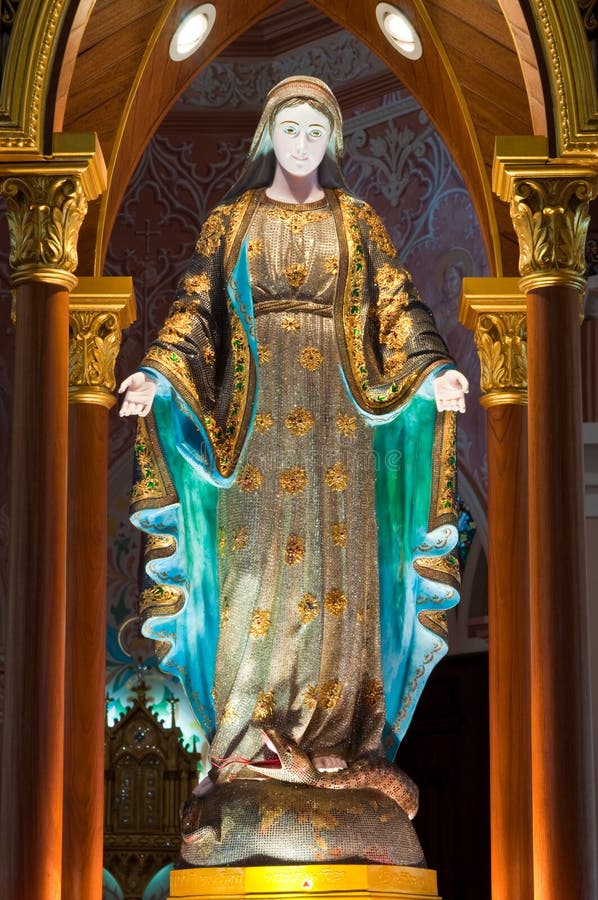 Virgin Mary Statue in the Church Stock Photo Image of chapel