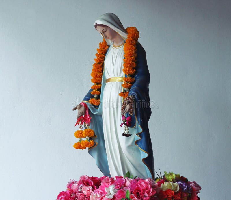 Virgin Mary Statue in Little Light Stock Image Image of historical, mary 83788369