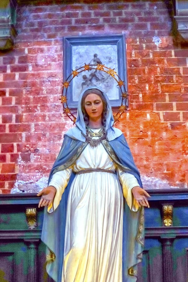 Virgin Mary Statue Santa Maria Frari Church Venice Italy