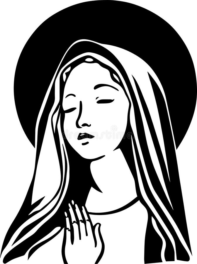 Virgin Mary Vector Illustration Stock Vector - Illustration of diagram ...