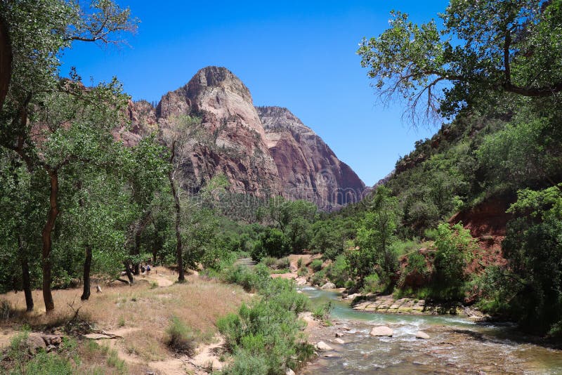 Virgin River in Zion stock image. Image of america, hiking - 159159383
