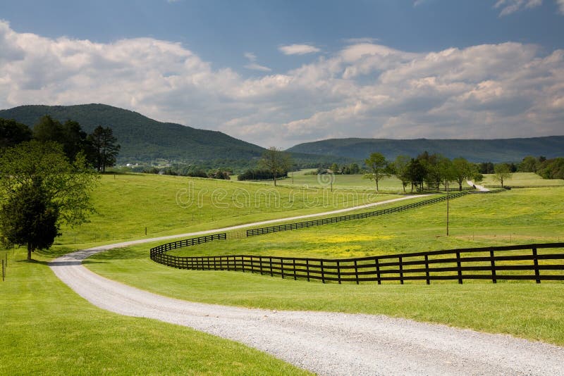 Virginia Ranch Road and Fence Stock Image Image of virginia, fence