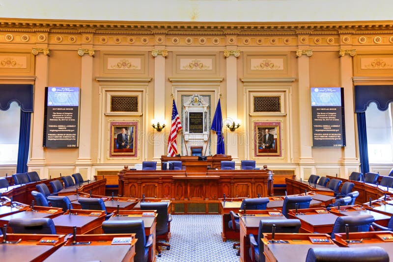 Virginia State Capitol - Richmond, Virginia. Richmond, Virginia - February 19, 2017: House of Representatives chamber in the Virginia State Capitol in Richmond royalty free stock photography Virginia State Capitol - Richmond, Virginia. Richmond, Virginia - February 19, 2017: House of Representatives chamber in the Virginia State Capitol in Richmond royalty free stock photography