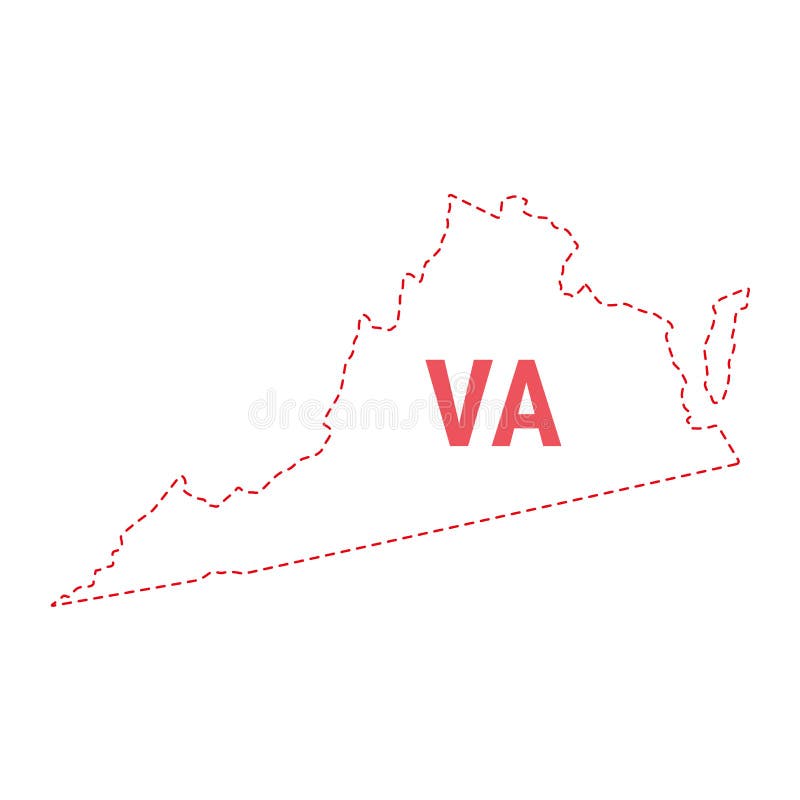 Virginia Estados Unidos Mapa Vectorial Aislado Sobre Fondo Blanco Mapa Detallado De La Silueta