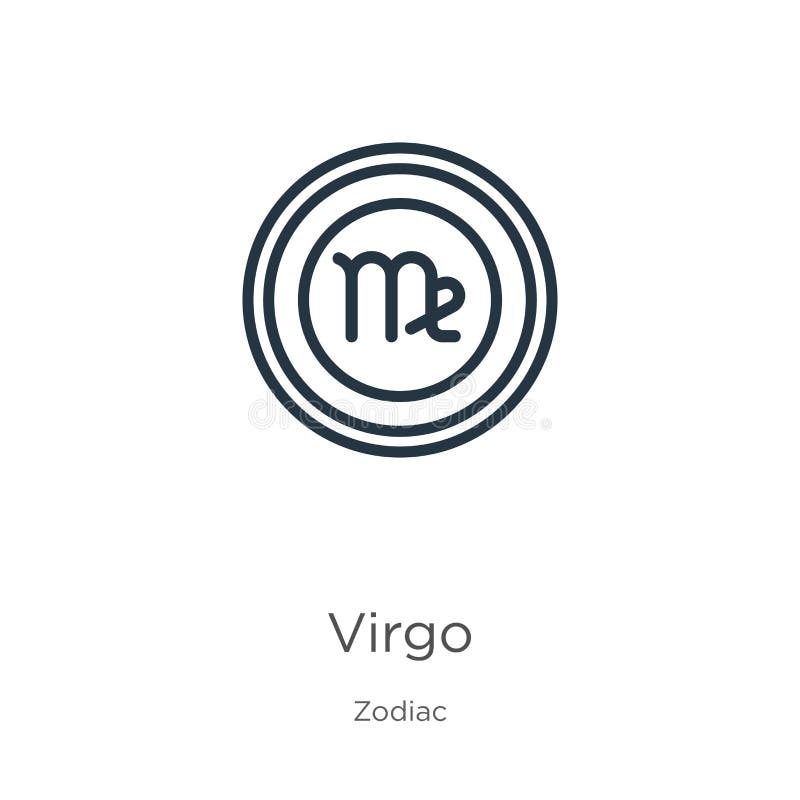 Virgo Zodiac Sign Line Icon Stock Vector - Illustration of horoscope ...