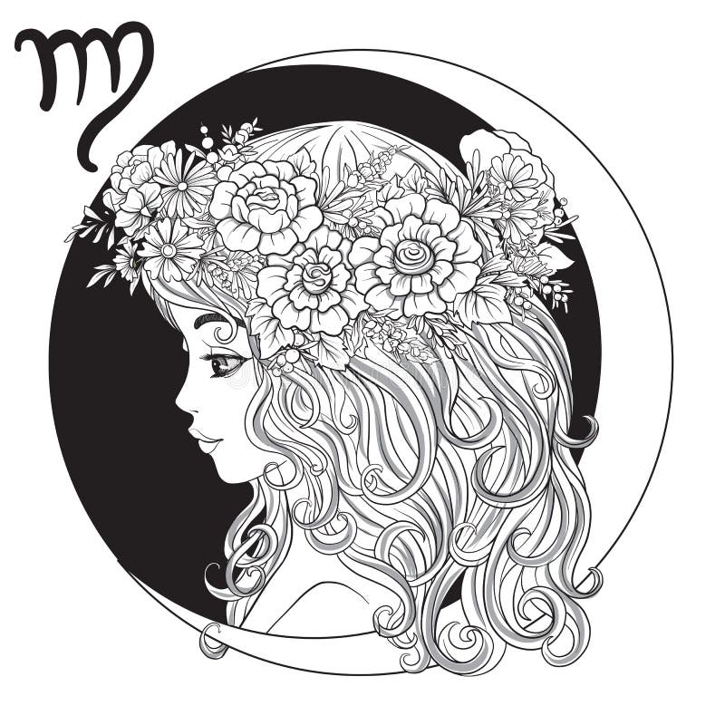 Virgo. a Young Beautiful Girl in the Form of One of the Signs Stock ...