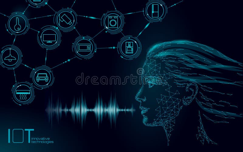 Virtual Assistant Voice Recognition Service Technology Ai Artificial Intelligence Robot Support Chatbot Young Girl Stock Vector Illustration Of Robot Conversation