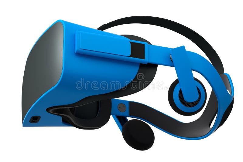 Virtual Blue Reality Glasses Isolated on Black Background. 3d Rendering