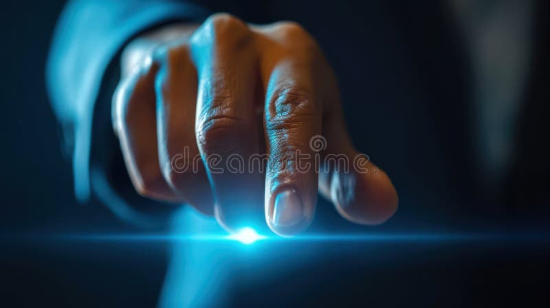 Virtual Businessman: Pressing the Button of Success royalty free illustration