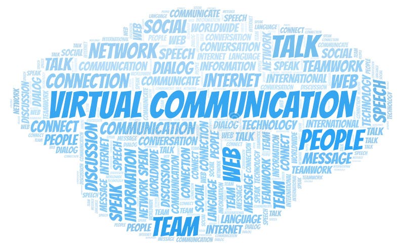 Virtual Communication word cloud stock illustration