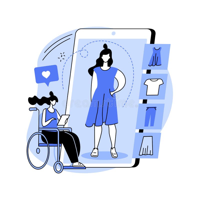 Virtual fitting room abstract concept vector illustration. vector illustration